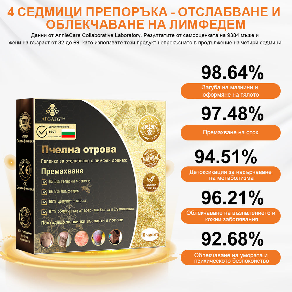 🐝 🐝 AFGAFG™ лимфодренажен пластир за отслабване Bee Venom🔥 70% отстъпка за ограничен период от време 🔥 （отнася се за всички възрасти）